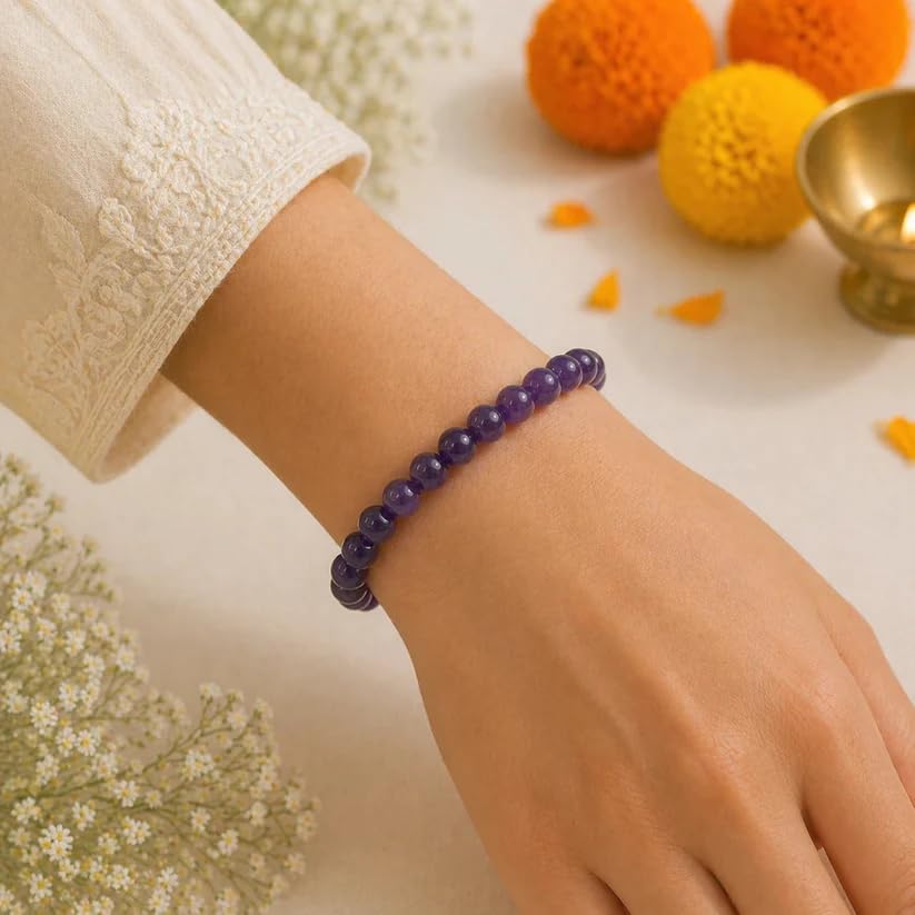 Image of Beaded Bracelet for Men & Women | Stretchable Handmade Prayer Meditation Yoga Wrist Bracelet | Stylish Everyday Wear | Free Size