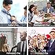 HISDERN Herren Navy blau Krawatten Haifisch Tiermuster Hochzeit Taschentuch Klassisch Business Krawatte und Einstecktuch Set
