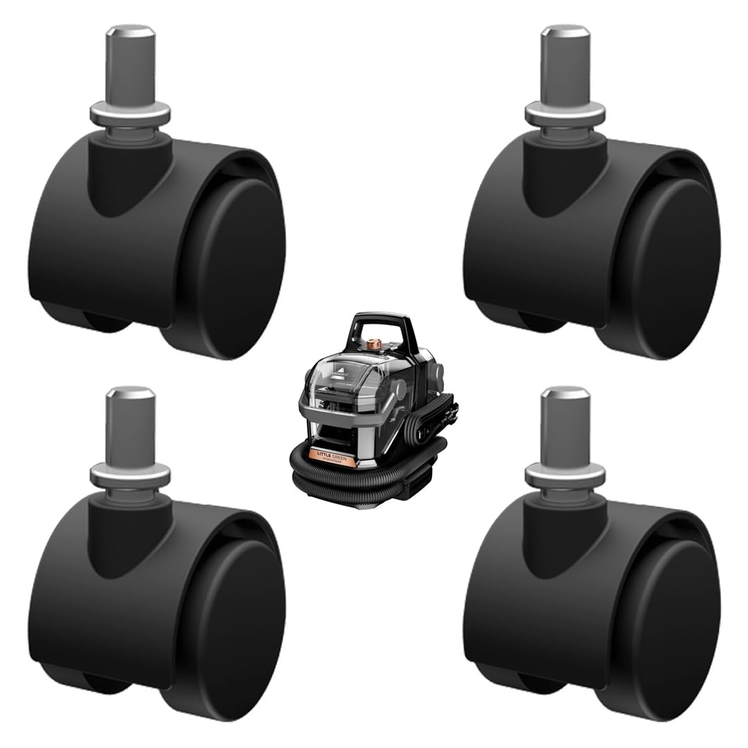 Replacement 4-Pack Castor Wheels for Bissell Little Green HydroSteam Carpet Cleaners - Fits Models # 3618, 3605, 3532