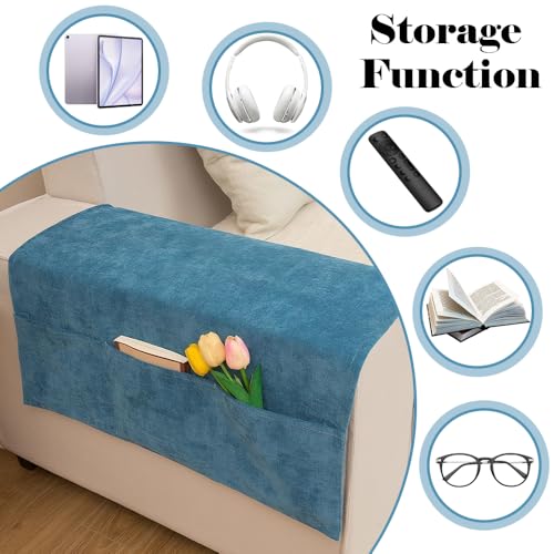 Funda para reposabrazos de sofá con soporte para control remoto Hggzeg 8