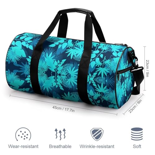 Hawaiian Palm Leaves Gym Bag Waterproof Sports Bags Lightweight Duffle Bag For Travel Sports Fitness Workout2