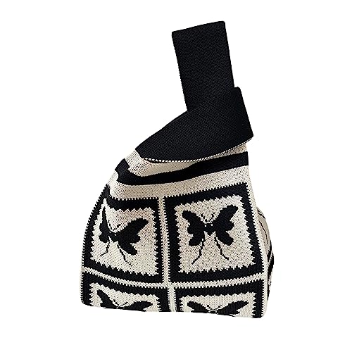 Image of Komociya Cute Wrist Bag for Women Trendy Knit Handbag Small Purse for Mom Girlfriend Birthday Christmas Valentines