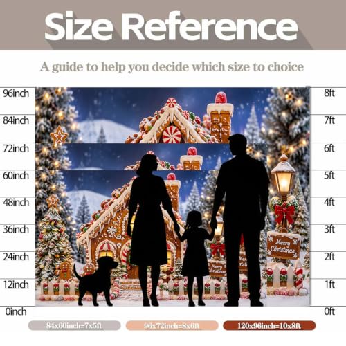 Christmas Gingerbread House Backdrop 10x8ft Winter Snowy Photo Background by BSRAMZ - Used condition - Image 6