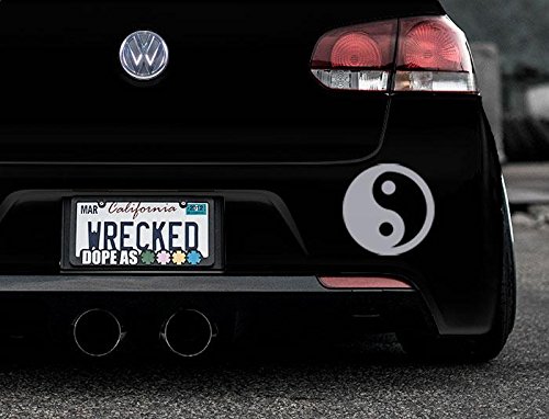 JCM Ying Yang Bumper Sticker adhesivo para coche, color plateado