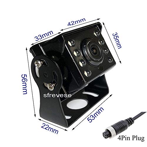 Image of Vehicle Backup Rear View Reverse Parking Car Camera 8 LED IP69 Waterproof Night Vision HD AHD 1080P Rear Camera + 4 Pin 15m Video Cable for Bus Trailer RV Camper Truck Van 12V-24V