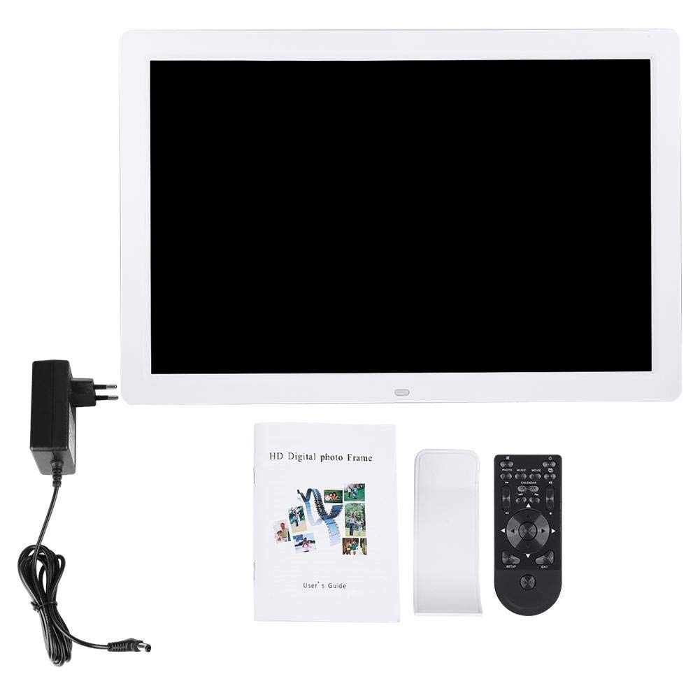Cadre Photo numérique, 17 Pouces 1440 * 900 HD, Lecteur de Musique et vidéo/réveil/Calendrier Prend en USB et Carte SD de 32 Go (Blanc)