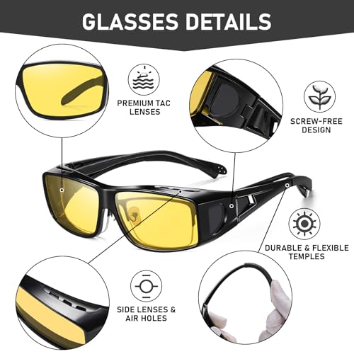 Wzerry Night Driving Glasses Polarized for Men Women (Night Vision Fit Over Glasses UV400 Protection for Driving)4