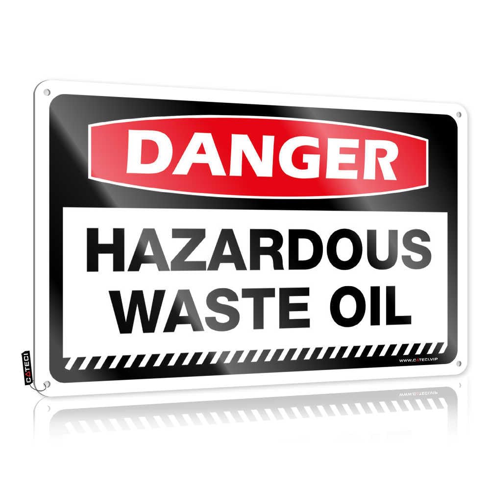 Fzfn Colour Danger Hazardous Waste Oil Premium Patio Decorations Outdoor - Signs Fun Hanging Wall Decor(30X40cm)