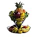 Art de fer Double couche Plateau de fruits, Multifonction Haute capacité Corbeille de fruits, Fruits ménagers Étagères de rangement (Couleur : Noir)