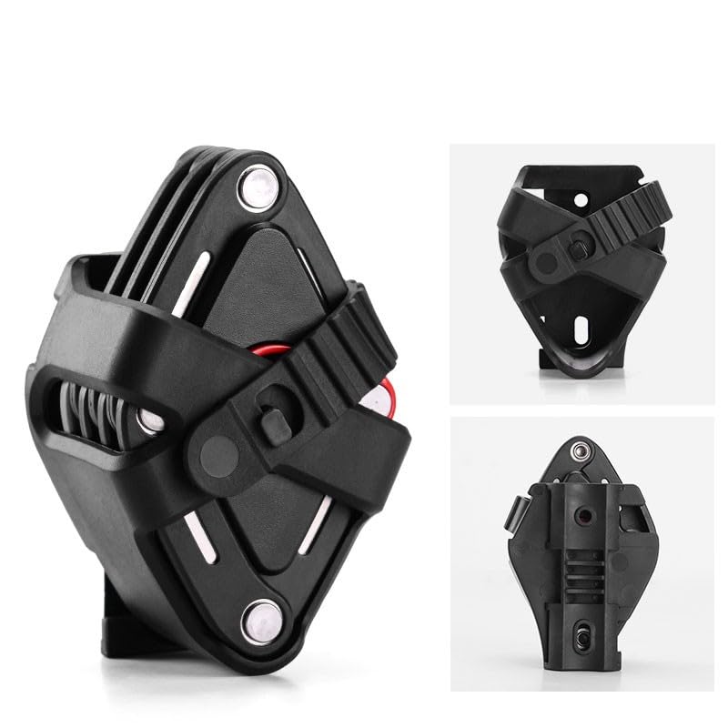 Lucchetto pieghevole per bicicletta, resistente in lega di zinco, antifurto con staffa di montaggio, catena flessibile da 83 cm, per bici da strada, mountain bike, nero