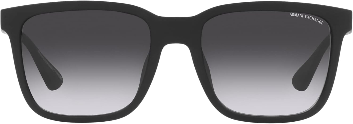 Armani Exchange A|X Mens AX4112SU Universal Fit Rectangular Sunglasses, Matte Black/Grey Gradient, 55 mm - Image 3
