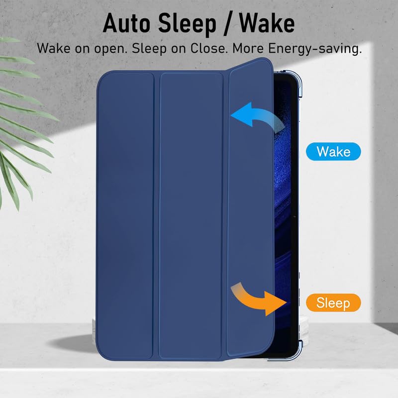 Image of Robustrion Cover for Xiaomi Mi Pad 6 Cover Case Flip Case Cover with Transparent Back for Xiaomi Pad 6 Cover 11 inch [Auto Sleep Wake Support] - Navy