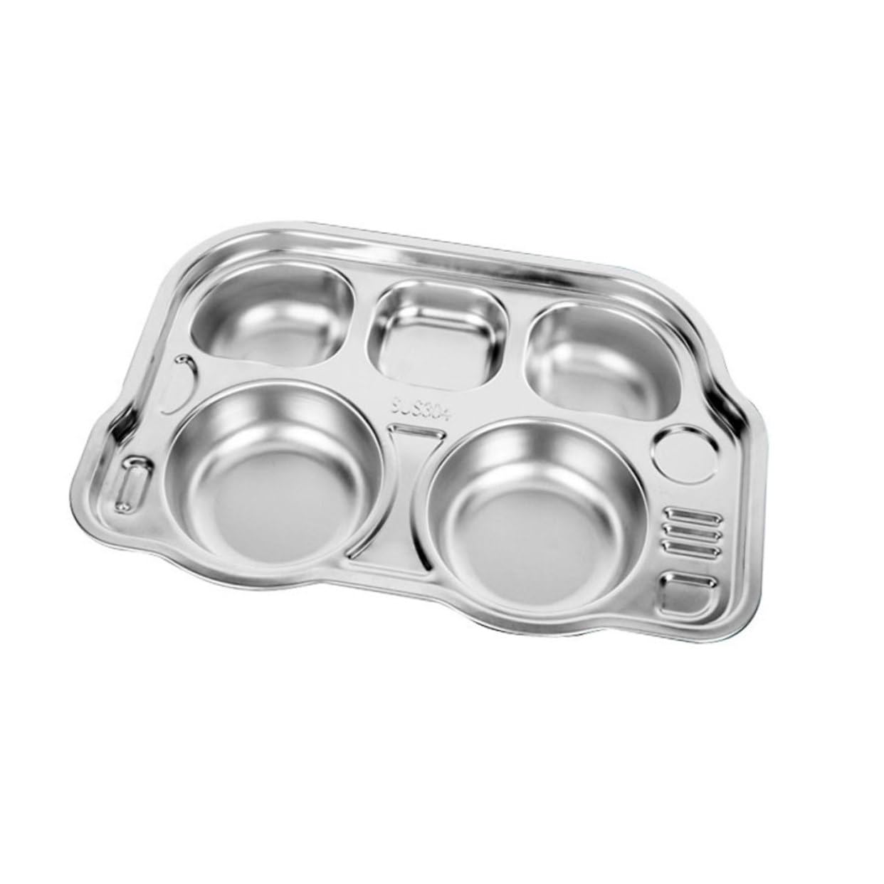 AUTSUPPL Easy Clean Anti-slip Boys and Girls' Stainless Steel Dinner Plate Serving Tray