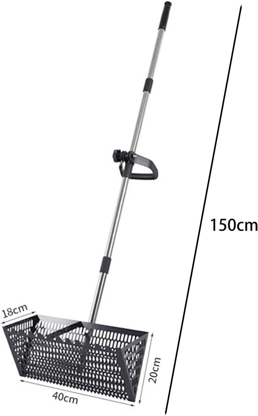 Sand Rake Cat Scooper Long Handle Deep Sifter Dog Waste Removal Rake, Black