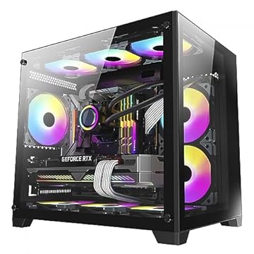 Gabinete Gamer Liketec Cube Kirra Dark RGB Vidro Temperado Sem Fonte Com 4 Fans