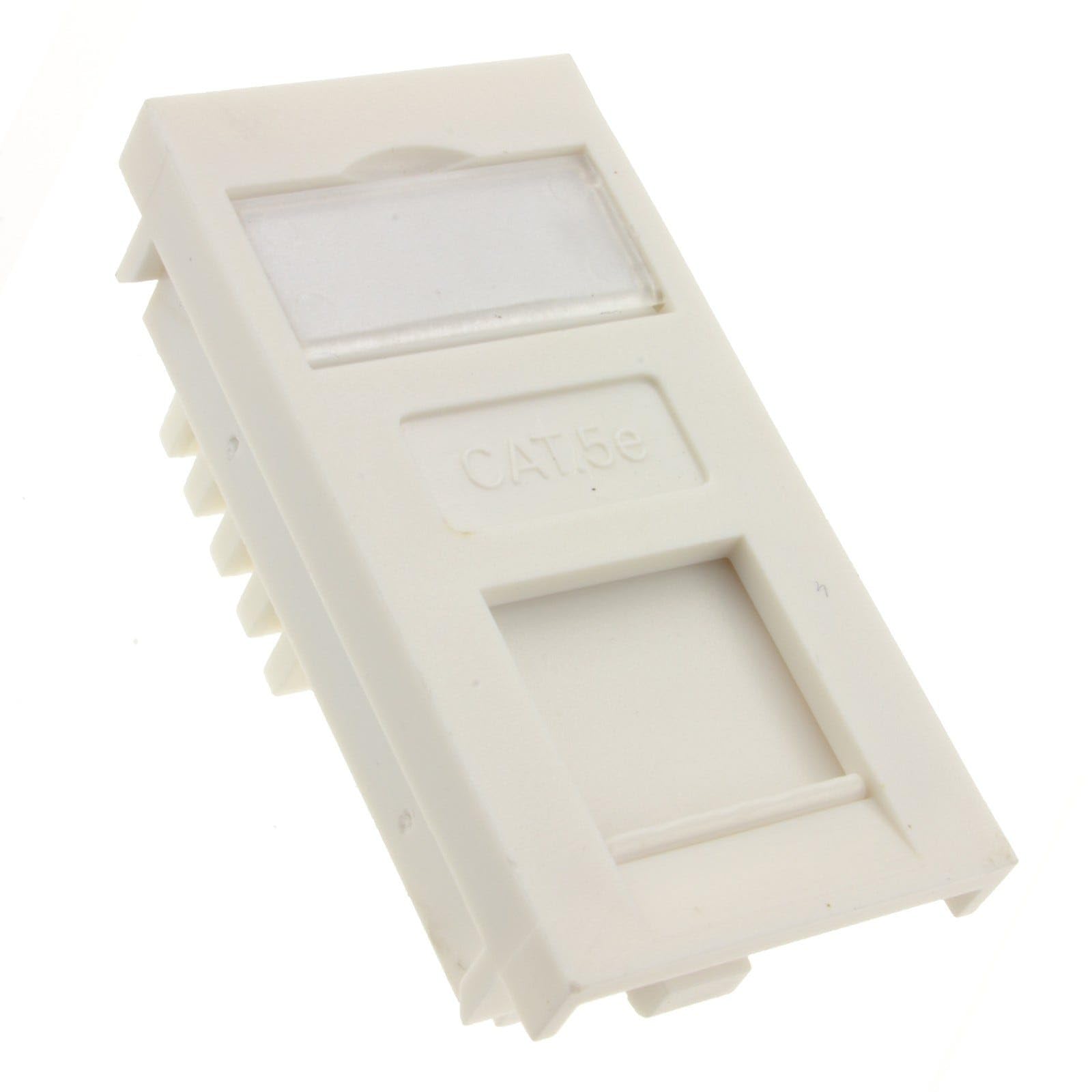 Kenable White Cat5e Rj45 Ethernet Module Euro Faceplate Insert With Name Plate | Idc Punch Down Keystone Network Socket For Solid Core Cable