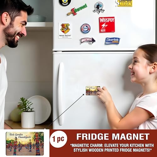 Image of Elegant Fridge Magnet with Themes |Rectangular Size Refrigerator Magnet with Magnetic Rubber Back | Pack of 1, 8.6cm X 5.4cm (Rock Garden - Chandigarh)