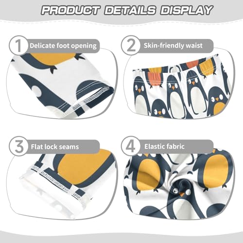 Bolaz Toddler Girls Leggings Printed Yoga Pants Leggings Orange Yellow Penguin for Kids3