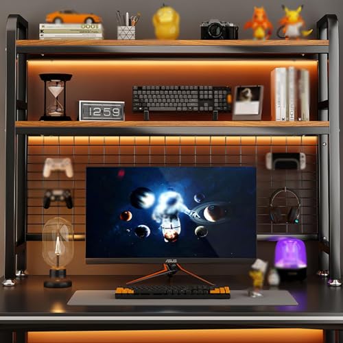Étagère de Bureau en Bois LYGXWJFC - Présentoir Élégant aux Finitions Soignées pour PC