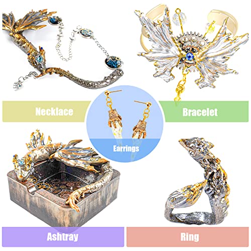 Winged Dragon Silicone Molds Pack Of 2 For Epoxy Resin Casting Jewelry Making Fondant Cake Topper Polymer Clay Craft Large 10Inch Small 3Inch #TOP3