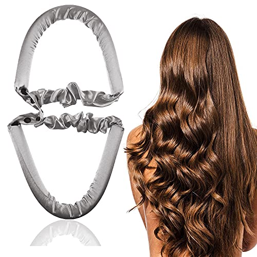 Heatless Hair Curlers for Long Hair,No Heat Hair Rollers,Heatless Curling Rod Headband Silk,Heatless Curls Curling Ribbon Lazy Curler Hair Styling Rollers Tools for Women Girls (Gray)