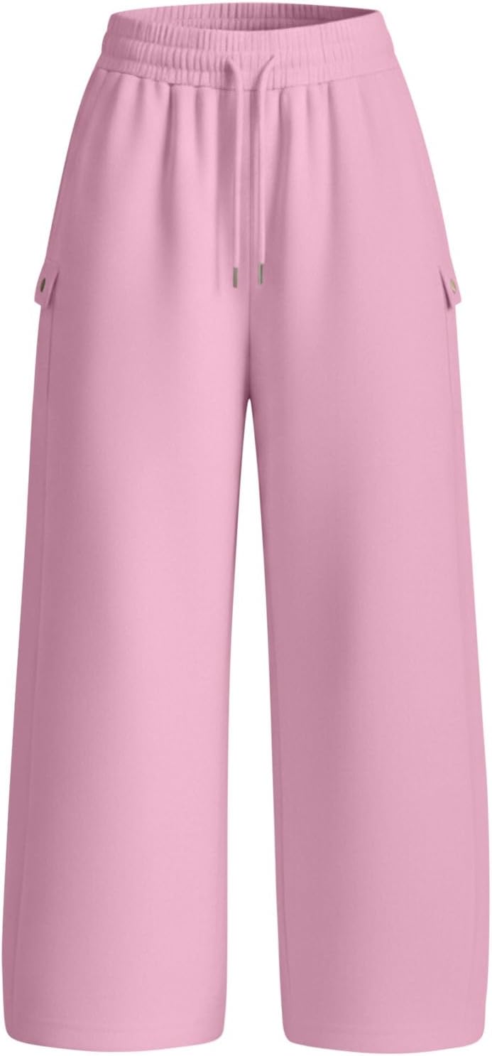 Women's Drawstring Wide Leg Sweatpants with Pocket