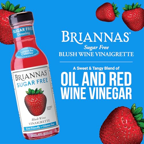 Image of BRIANNAS - Sugar Free Blush Wine Vinaigrette Dressing - Lower Calorie Salad Dressing made with Premium Ingredients - 12 oz. Bottles - 2 Pack