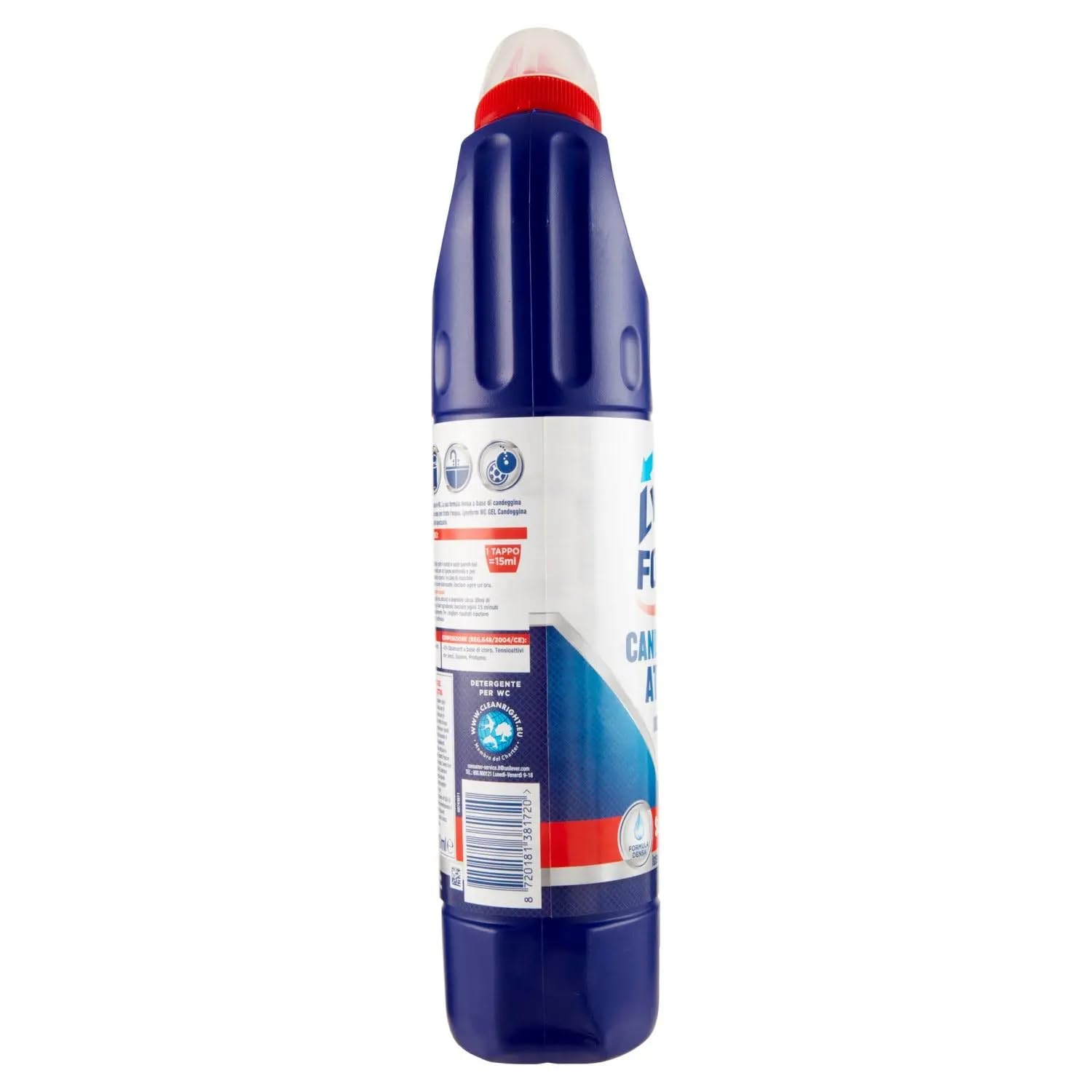 Lysoform Candeggina Attiva - Limpiador de baño con lejía (15 unidades, eficaz contra la cal, 750 ml, incluye llavero Beni Culinari gratuito)