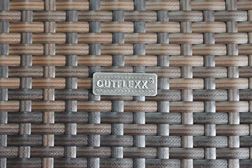 OUTFLEXX XXL Lounge Sofaset inkl. Hocker/Beistelltisch aus Polyrattan in braun marmoriert für 6 Personen, mit Polster… – Bild 5