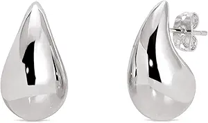 Small Teardrop Gold Chunky Earrings for Women,Thick Gold Plated Hoop Hypoallergenic Water Drop Earring Dupes for Women 18MM