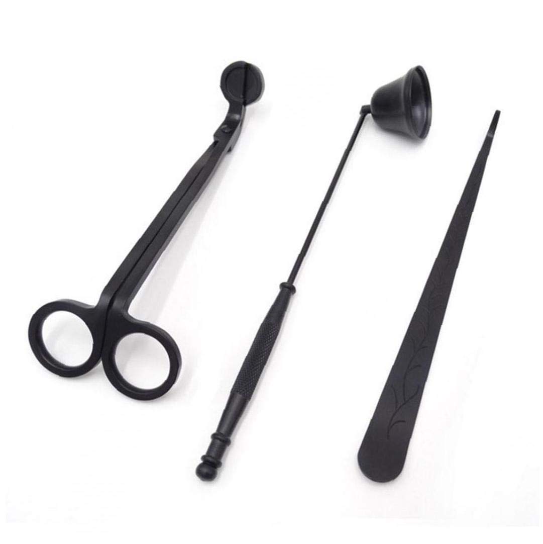 Kit accessoires bougie éteignoir et coupe-mèche anti-fumée noire