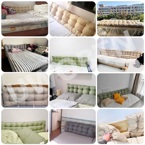 Hoowarm Cuscino Schienale Letto E Divano, Cuscino Da Lettura Per Letto Schienale, Cuscino Per Testiera Singolo/Matrimoniale,Premium Imbottito Cuscini Testata Letto, Cuscino Da Parete(C,90X50X10Cm) - 2