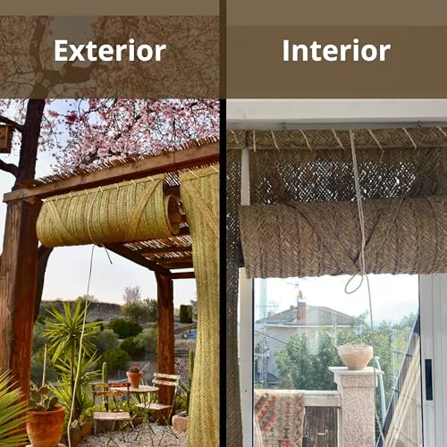 Persiana de esparto hecha a mano en España de 200x100 cm para balcón 6