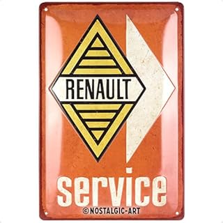 Nostalgic-Art Retro Tin Sign, 20 x 30 cm, Renault - Service - Gift Idea for Renault Accessories Fans, Original Licensed Product (OLP), Made of Metal, Vintage Design, Tin Signs Sayings