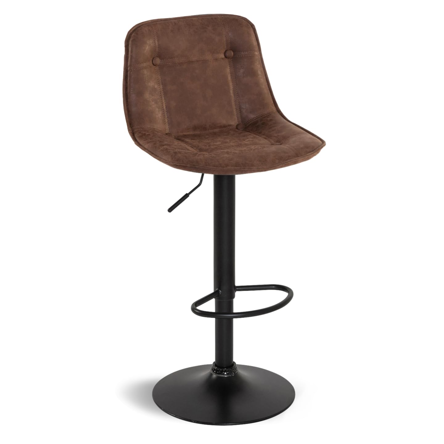 IDMarket - Lot de 4 tabourets de Bar Denver Marron Vintage