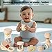 Wooden Baby Rattle Musical Set Montessori Toys for Infants 0+ Months - Rainmaker, Egg Shaker, Maracas, Ring Rattle, Bell Roller Rattle, Castanets, Kaleidoscope, Newborn Sensory Play Gift