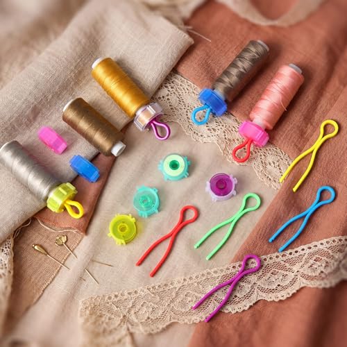 Image of Jexine 270 Pack Bobbin Thread Holder Set Includes Sewing Bobbin, Clips, Thread Holders Sewing Machine Accessories for Spool Organizing (Colorful)