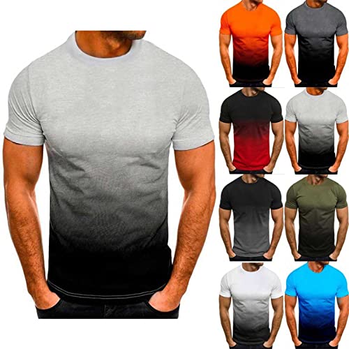 Jamicy T-Shirts for Men Summer Short Sleeve Basic Men's T-Shirt Casual Crew Neck Tee Shirts 3D Print Gradient Tops Lightweight Cotton Men's T-Shirt Regular Fit Tops M-3XL, 01-grey, XXL Jamicy T-Shirts for Men Summer Short Sleeve Basic Men's T-Shirt Casual Crew Neck Tee Shirts 3D Print Gradient Tops Lightweight Cotton Men's T-Shirt Regular Fit Tops M-3XL, 01-grey, XXL