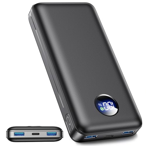 Power Bank, 26.800mAh Powerbank, Externe Handy-Akkus mit 22.5-W-Schnellladefunktion, USB-C-Eingang & -Ausgang, PD 3.0 und QC 4.0. Kompatibel mit iPhone 17, 16, 15, 14, für Samsung Galaxy S25,Schwarz