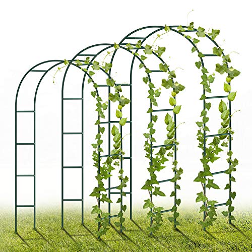 YAOBLUESEA Rosenbogen aus Metall, 3 Stück 240 x 140 x 38cm Gartenbogen Dekoration mit Pflanzen, Blumen, und Ballon für Geburtstage, Hochzeiten, und...