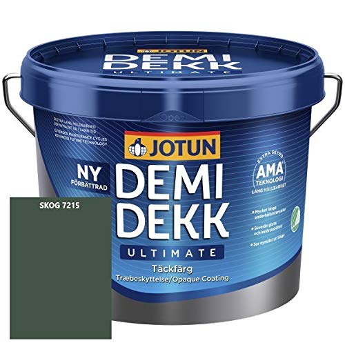 JOTUN DEMIDEKK ULTIMATE TÄCKFÄRG HOLZ-FARBE – WETTERSCHUTZ- UND HOLZSCHUTZFARBE IN ABSOLUTE PREMIUM-QUALITÄT, 3 LITER SKOG 7215