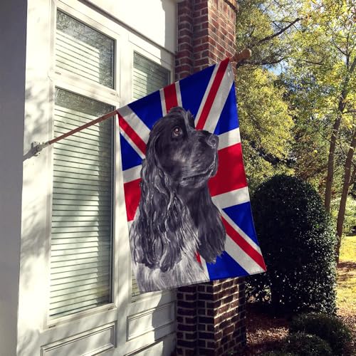 Cocker Spaniel Noir drapeau Union Jack pour jardin accueillant