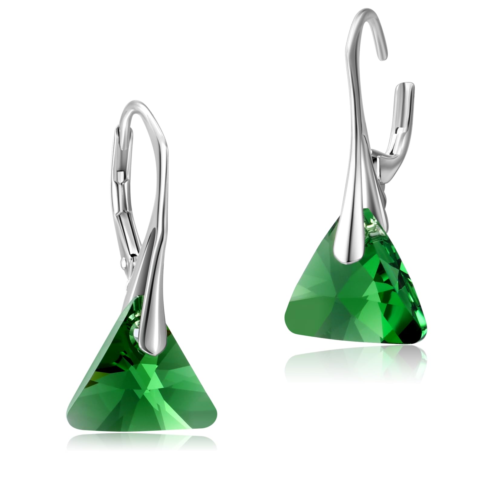 Chic Bijoux Austrian Crystal Earrings for Women Dangling, with 925 Sterling Silver Leverbacks, Gemstone Earrings for Ladies, Jewelry for mom