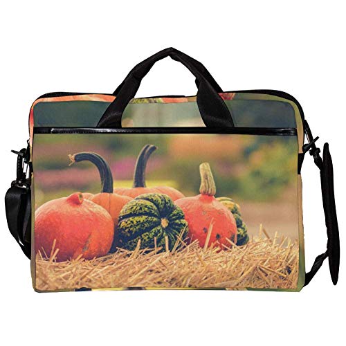 Maletín bandolera para portátil de 14 a 15,4 pulgadas con diseño original de calabaza Pumpkin in Land