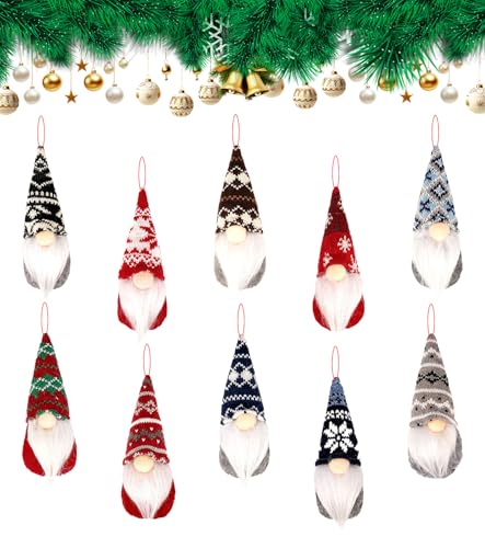 10 Stück Weihnachtswichtel zum Aufhängen,Weihnachtsbaum Hängende...