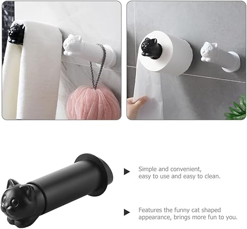 Miniatura 9 de EXCEART Soporte de papel higiénico montado en la pared, elegante organizador de toallas para baño, acabado de diseño de ahorro fácil de instalar, no