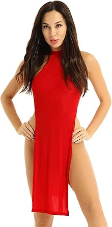Women's Lingerie Nightshirt Uniform Temptation Sleeveless Mini Cheongsam Sleepwear