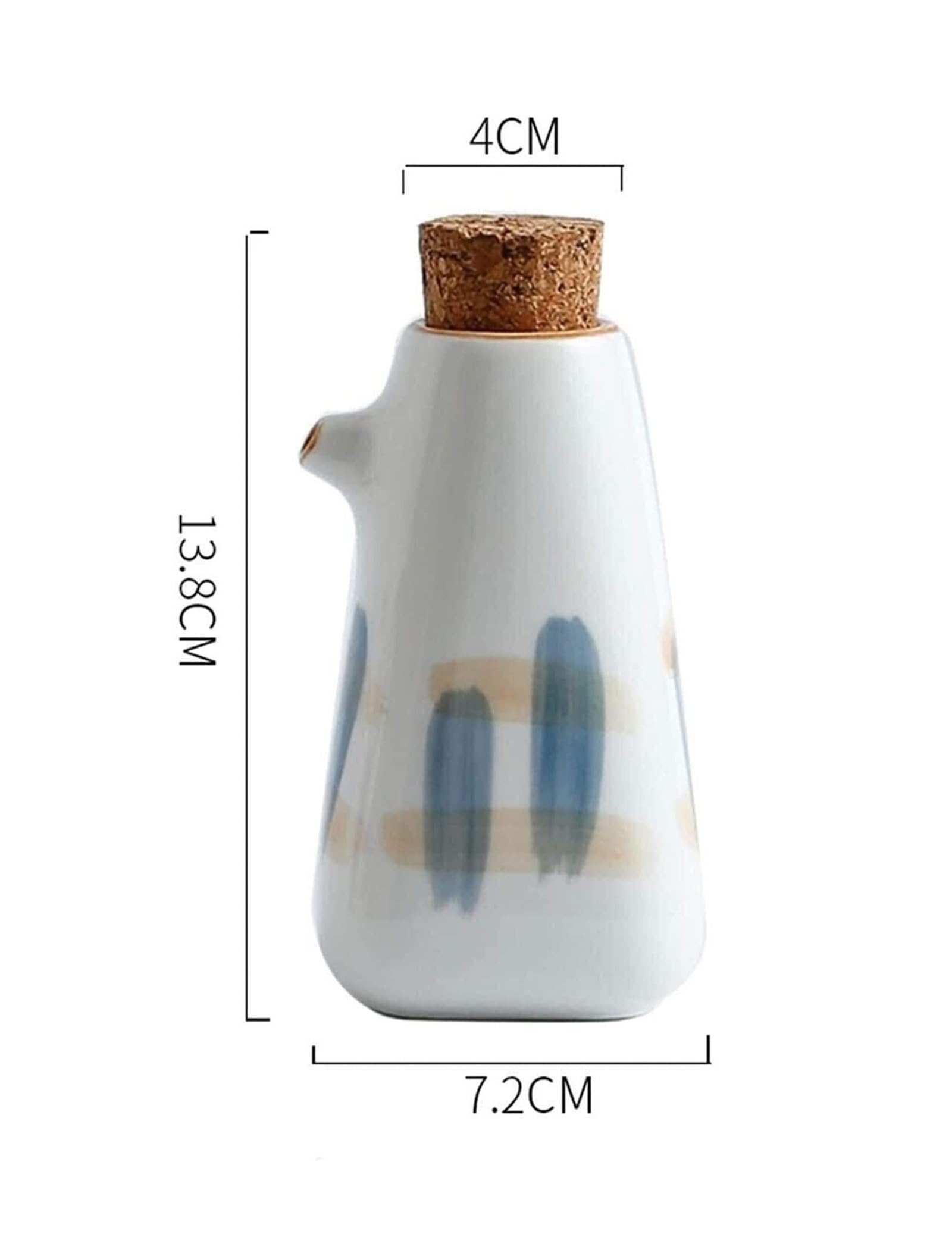 Distributore di Olio e aceto, Bottiglie di Olio e aceto in Ceramica con Tappo di Sughero - Bottiglia di Olio (Un Colore 13,8 * 7,2 cm)