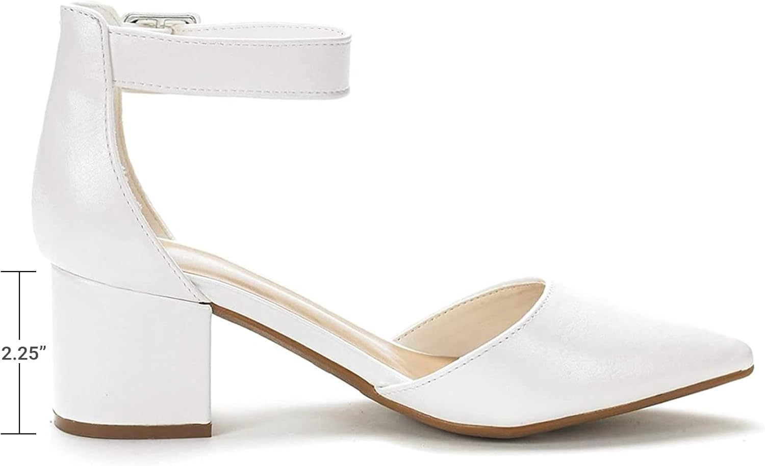 DREAM PAIRS ANNEE Pointed Toe Low Chunky Heels Pump Shoes - Image 7