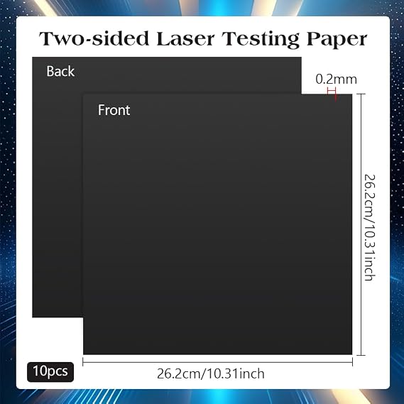 BENECREAT 10 Sheets Black Square Laser Engraving Testing Paper, 10.2x10.2 Inch Adhesive Laser Marking Paper Laser Engraving Material for Engraving Machine
